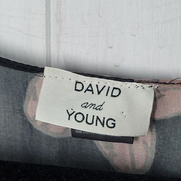 David and Young Womens Sz One Size Black Pink Floral Short Sleeve Open Cardigan - Picture 6 of 11